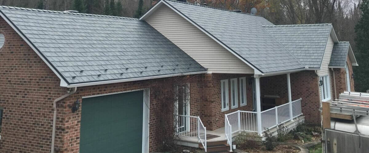 Rustic Slate Metal Roofs Metal Roof Experts   Rustic Slate Roof On Home 2 1 